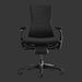 Vista frontale di una sedia da gioco Herman Miller X Logitech Embody in nero