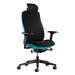 Una sedia da gaming Herman Miller Vantum in blu Abyss vista di fronte.