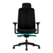 Vista frontale di una sedia da gaming Herman Miller Vantum in blu Abyss.