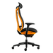 Vista laterale di una sedia da gaming Herman Miller Vantum in arancione Helio da destra.